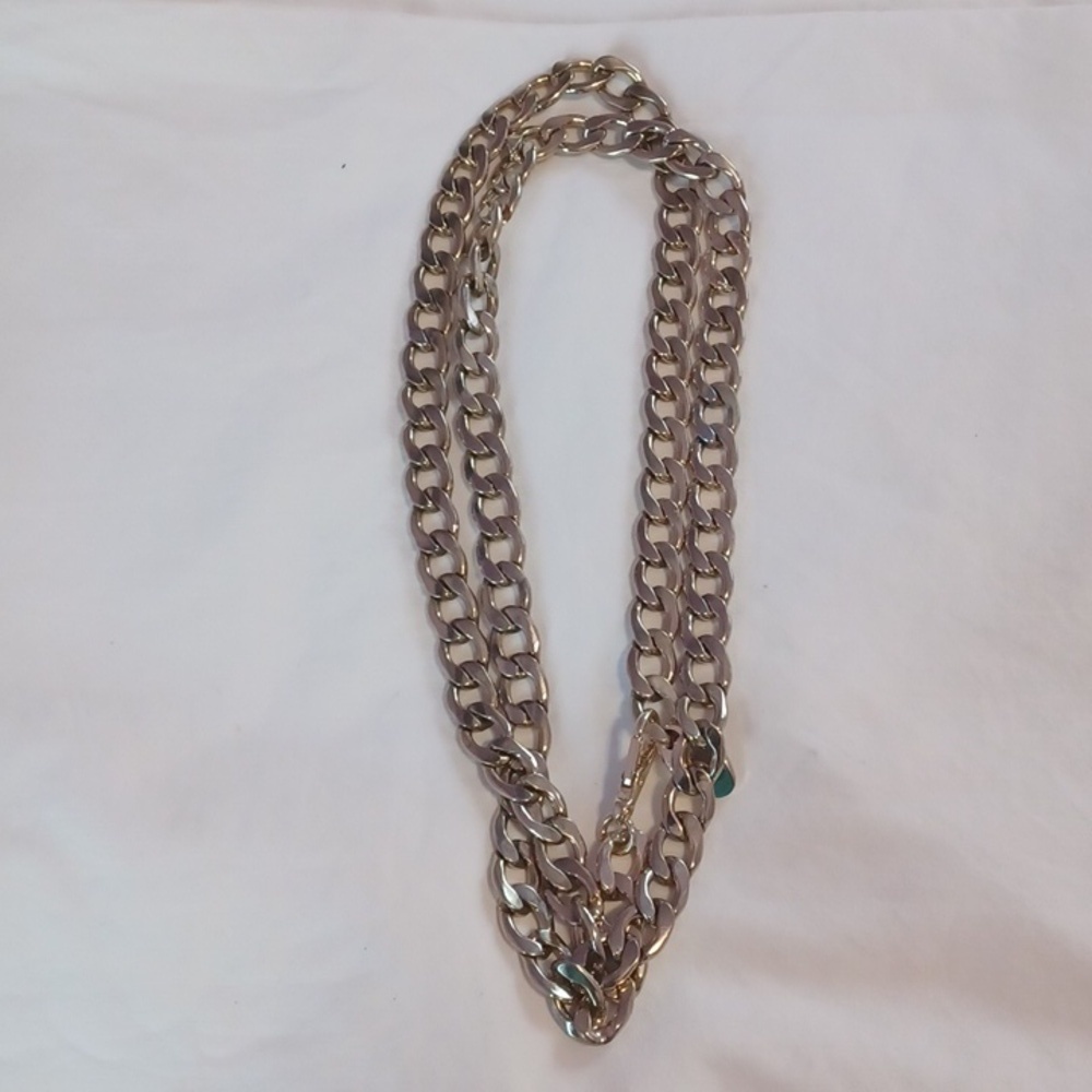 Chunky Goldtoned Cuban Chain SHOWS WEAR - Picture 2 of 3